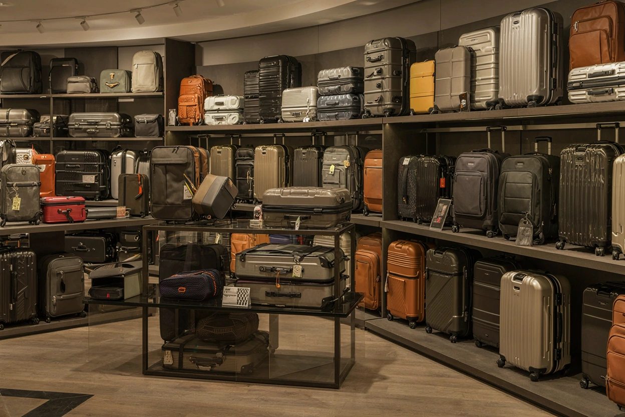 Intérieur de la boutique de bagagerie