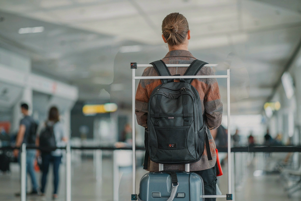 Contrôle d'une valise cabine à l'aéroport