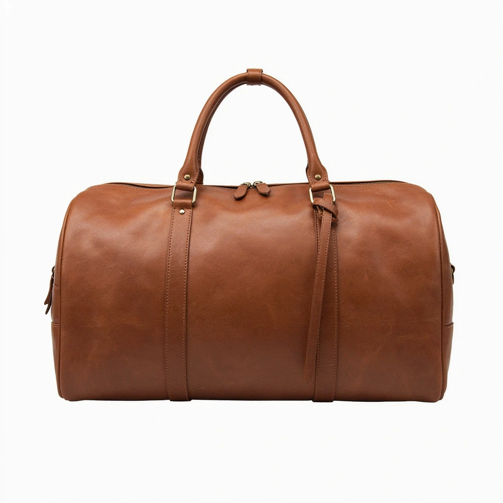 Sac de voyage en cuir cognac